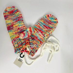 BP Nordstrom One Size Mittens Black and Pink Multi